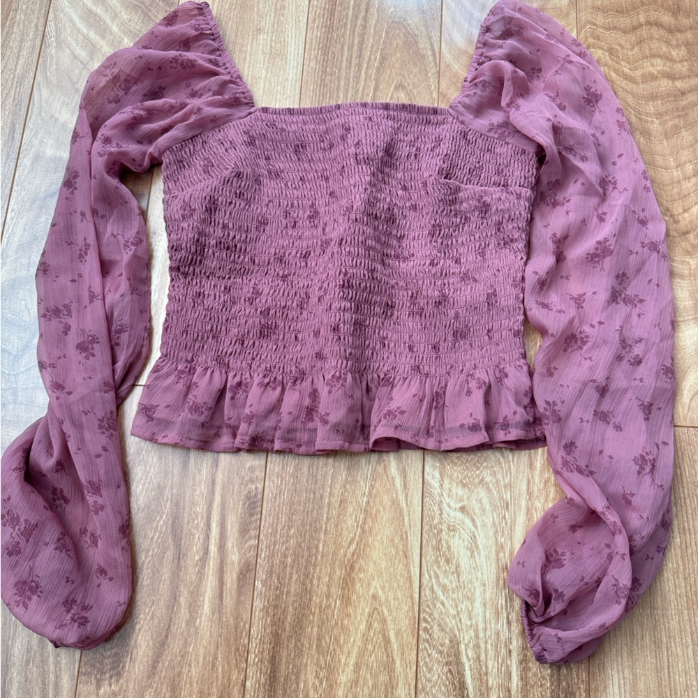 Hollister Pink Long Sleeve Blouse